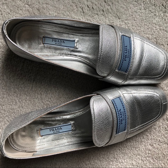 Prada Silver Loafers 37 - Picture 3 of 8